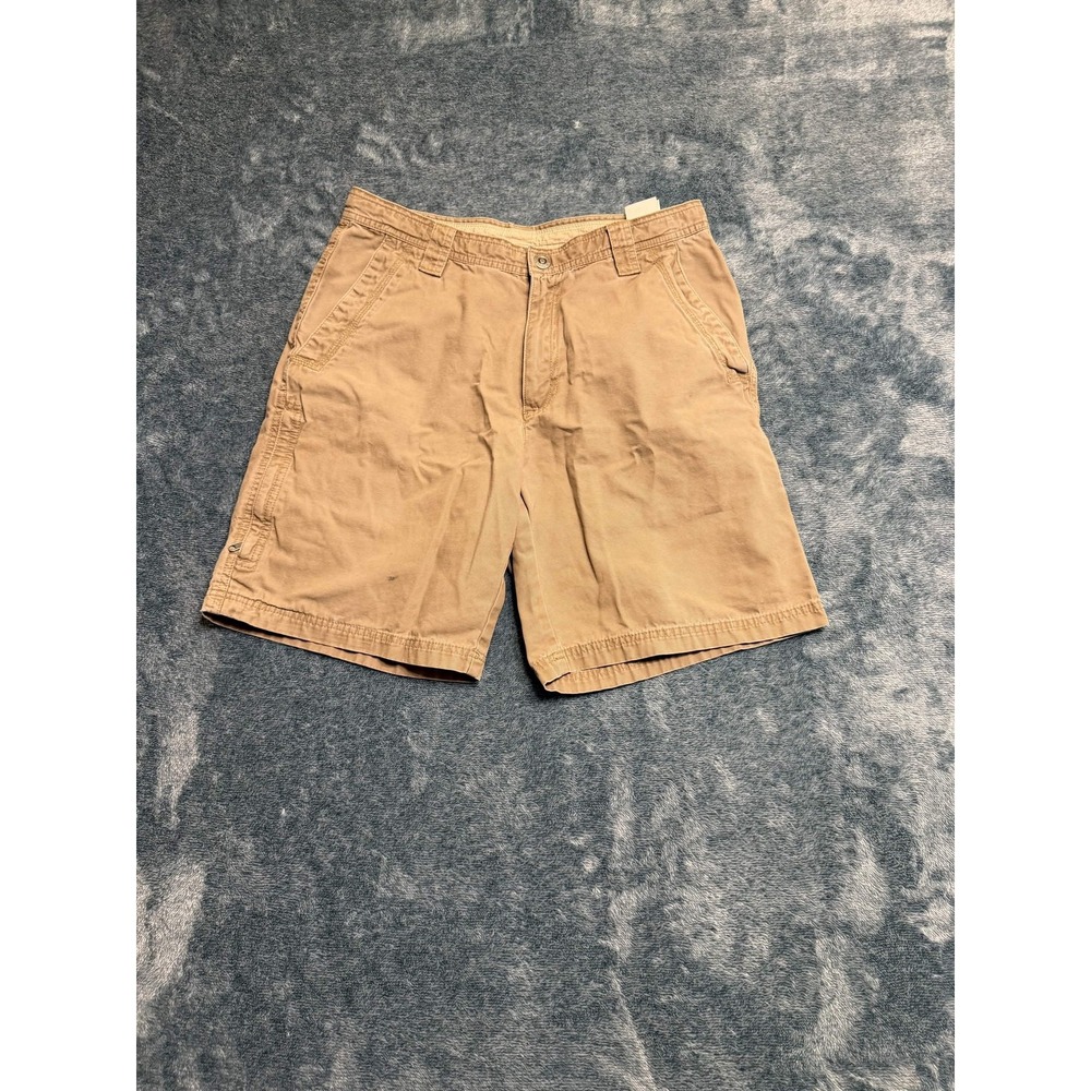 Columbia Omni-Shield Mens 32 Khaki Cotton Canvas Cargo Shorts 9" Inseam SKU 3814